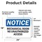 Signmission Mechanical Room No Unauthorized Access OSHA Notice Sign, Vinyl Decal, 24in W x 18in L, 2PK OS-2PACK-NS-D-1824-L-15949 - alternate 3